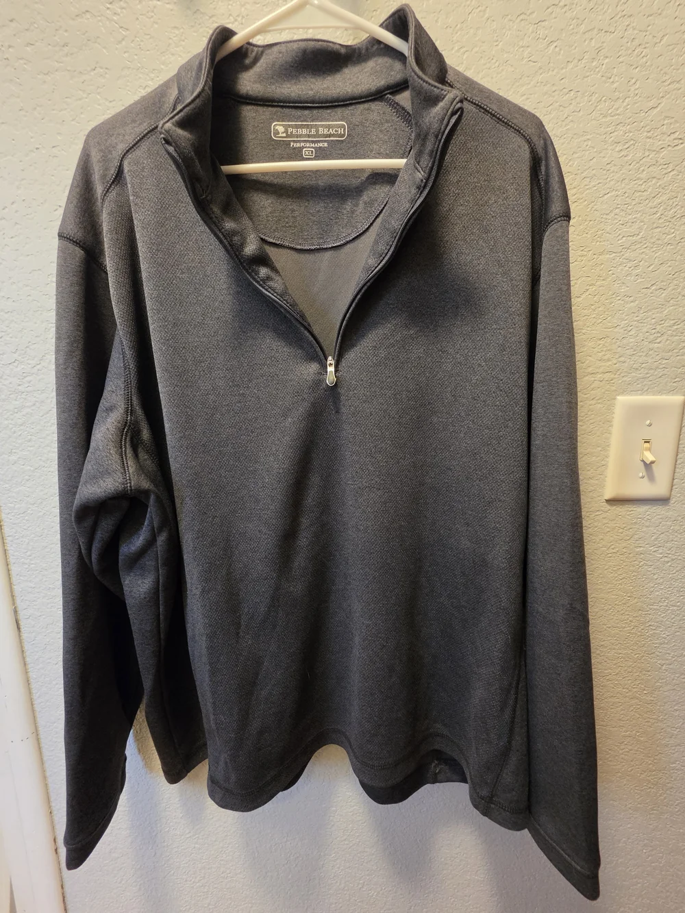Pebble Beach Men’s Half-Zip Pullover Sweater - Charcoal Gray